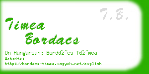 timea bordacs business card